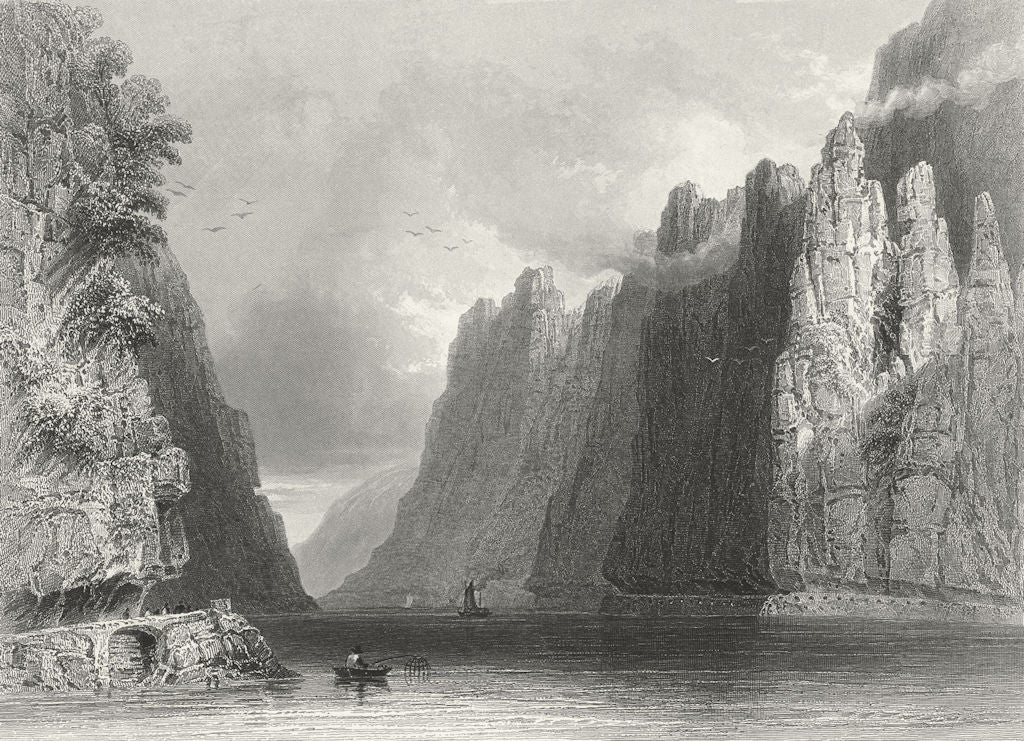 CAZANE. Iron gorge pass Roman roads 1840 old antique vintage print picture
